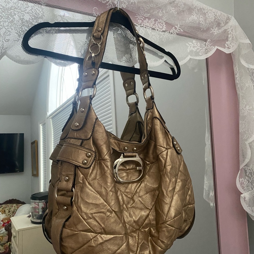 Guess Gold Quilted Shoulder Bag